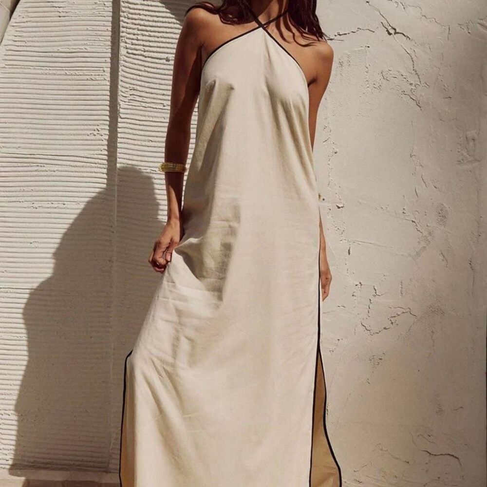 Runaway-the-label Women's Cream and Black Dress
